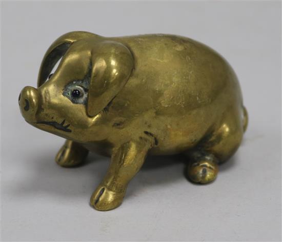 A Valli Purary brass pig